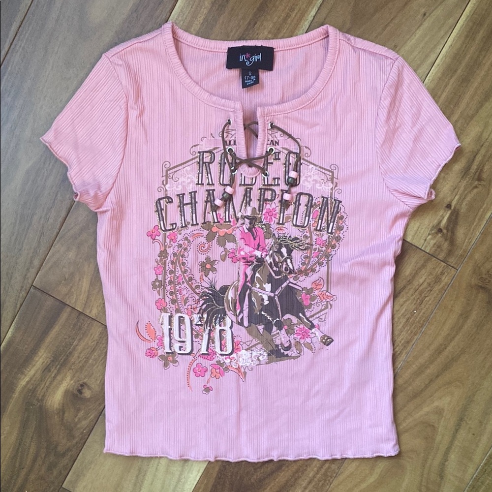 Ingear Pink Kids Rodeo Champion T-Shirt